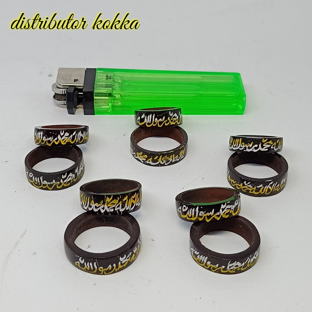 (SUPER MURAH) paket per 10 pcs cincin kokka kaukkah Tauhid hitam