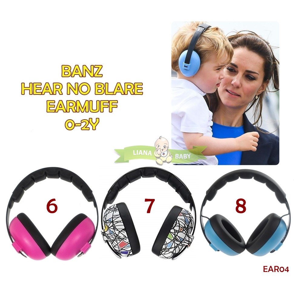 EAR04 Earbanz BANZ HEAR NO BLARE EARMUFF 0-2Y PELINDUNG TELINGA BAYI DARI BISING PESAWAT