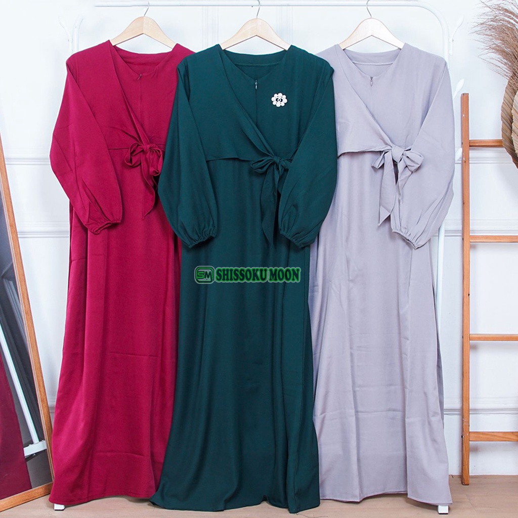 Dress Gamis Hamil Menyusui Model Muslimah Bahan Rayon Twill