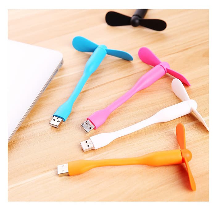 [BISA COD] Kipas Angin USB Laptop Mini 2 Baling Flexibel / Portable Travel Fan Colok Powerbank CPU Kecil Warna