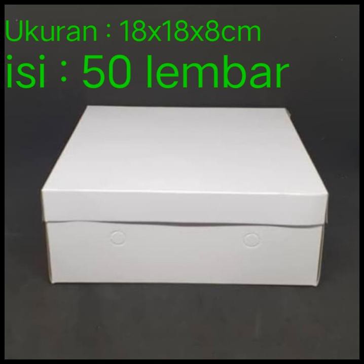 

Kardus Putih Polos 18 X 18 Cm - Dus Polos Kotak Makanan Isi 50 Set