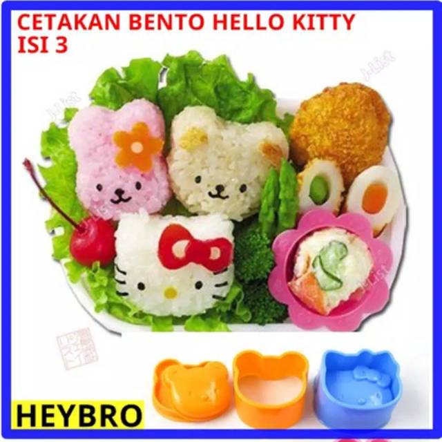 Cetakan Nasi Bento [ ISI 3 PCS ] Rice Mold Cetakan Karakter