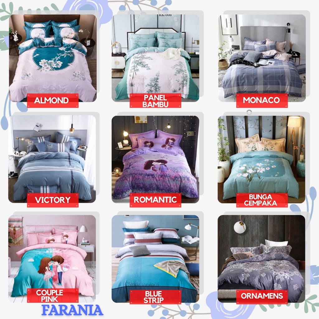 Bedcover Badcover Set Farania Katun Premium 90x200 120x200 160x200 180x200 200x200