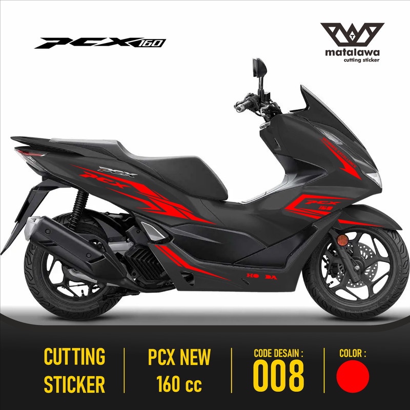 Cutting Sticker PCX 160 - Aksesoris Motor Stiker Striping Honda PCX 160 cc Skotlet Sticker Lis Varia