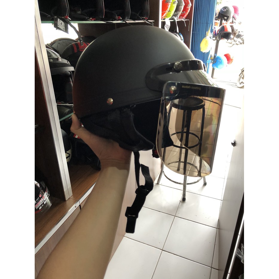 Helm Bogo Chip Kaca Datar Flat Shopee Indonesia