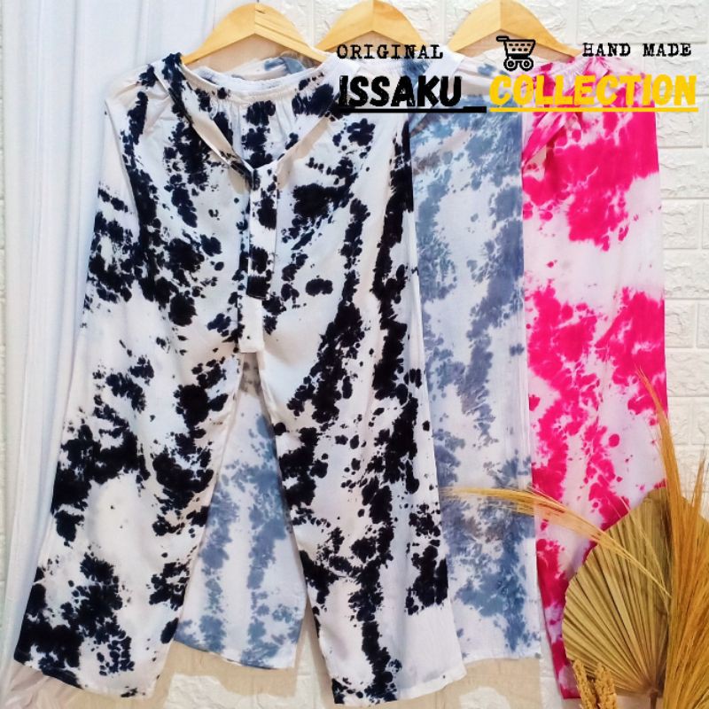 Celana Tidur Kulot Panjang Motif Tie Dye Smoke Bali