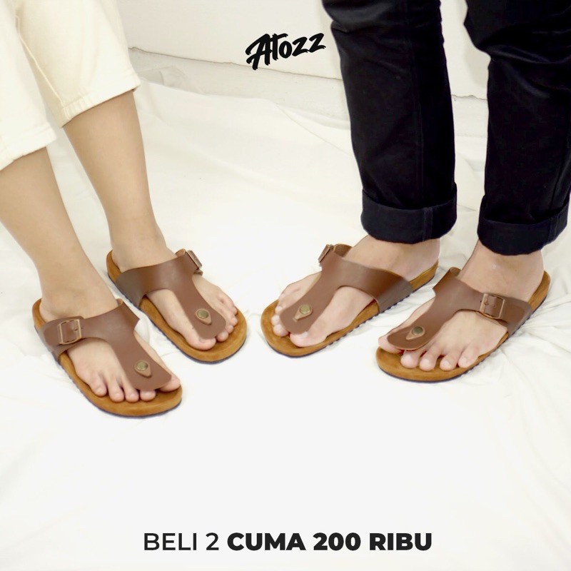 DENVER - BROWN  ( Sandal Unisex / Wanita &amp; Pria )