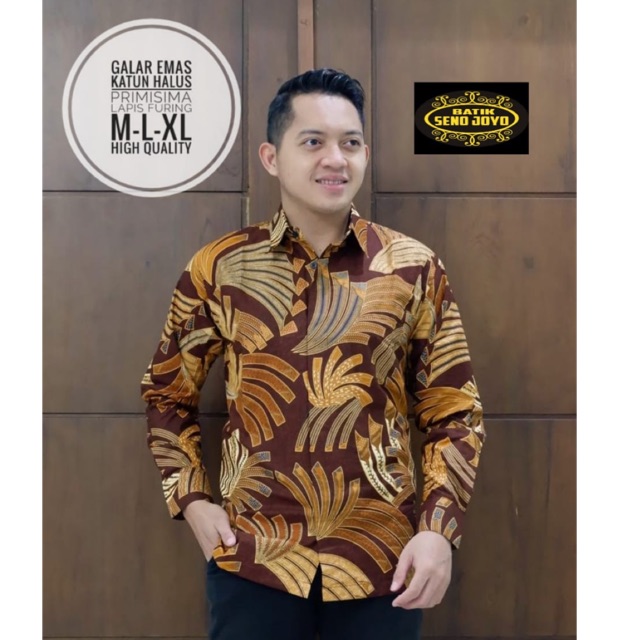 Kemeja Batik GELAR EMAS FULL FURING Katun Halus Ori Solo