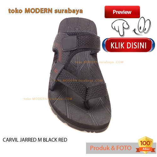 CARVIL JARRED M BLACK RED sandal pria sandal jepit jempol