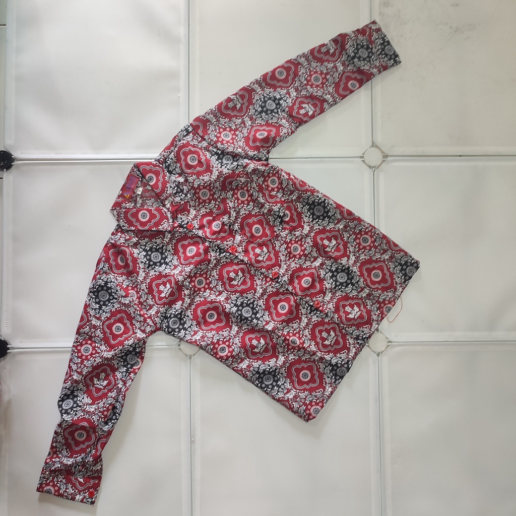 Batik SD merah lengan panjang anak laki-laki dan perempuan ( unisex )