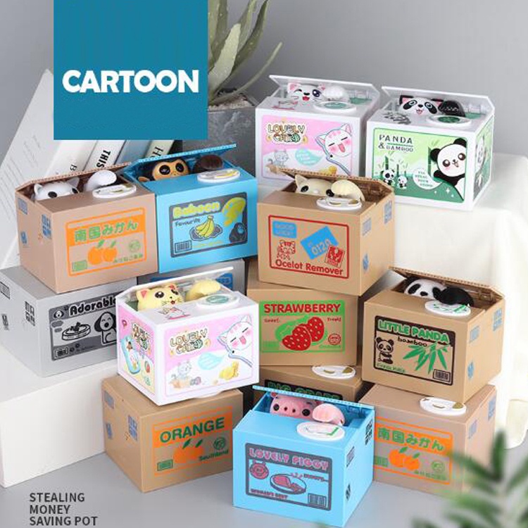 Celengan Unik Lucu Steal Coin Money Mischief Saving Box Piggy Bank