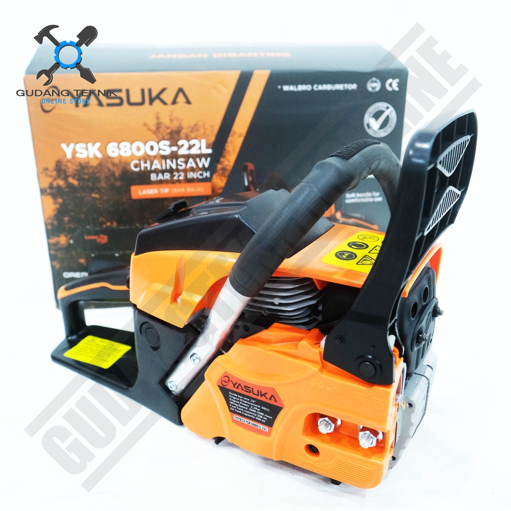 Chainsaw 22&quot; Bar Laser YASUKA YSK6800 2Tak / Mesin Gergaji Kayu Chainsaw Bar Laser22 Inch YSK 6800 YASUKA