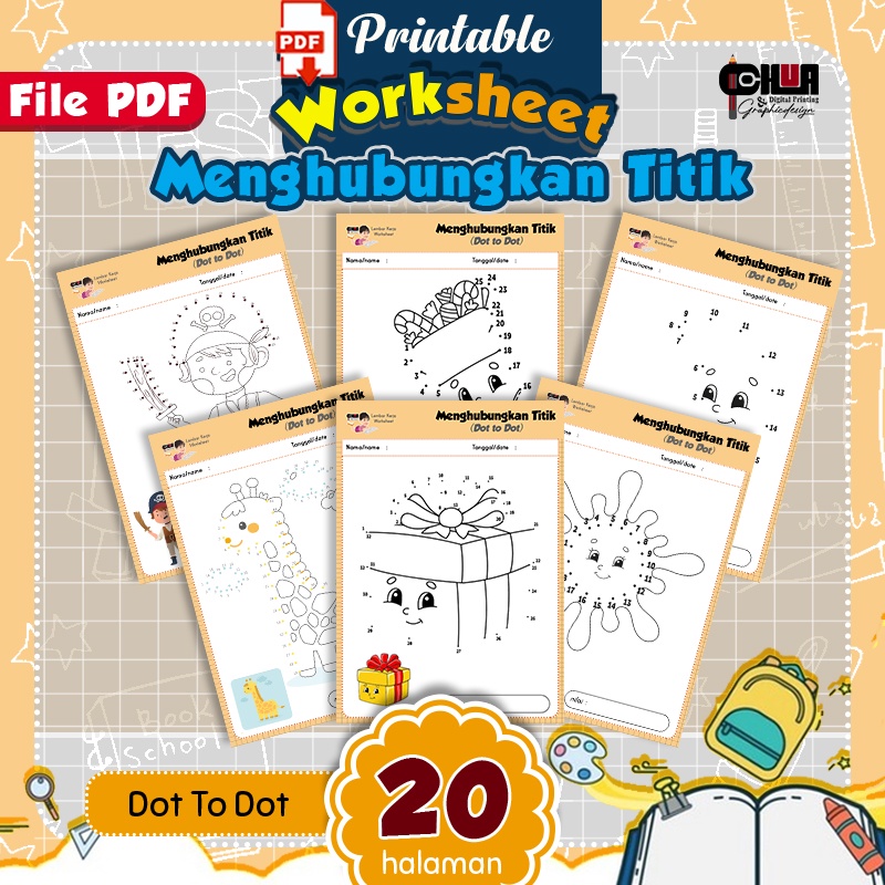 

Lembar Kerja Worksheet (file PDF) - Menghubungkan Titik/Dot to Dot