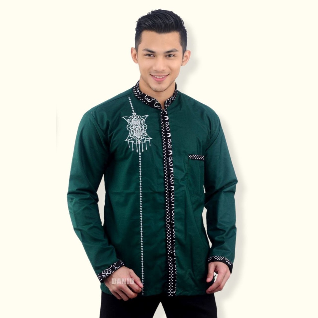 [PASARTURI] Baju Koko Bordir Batik Pria Dewasa Lengan Panjang | Koko Dewasa Pria | Koko Batik