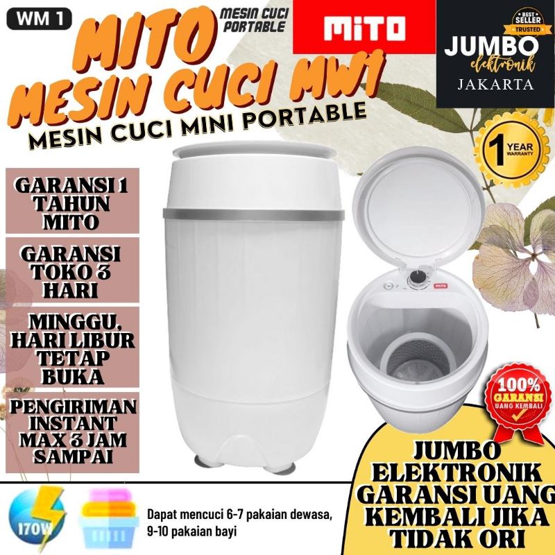 WM1 Mito Mesin Cuci Portable 3 5 kilogram Mito Mesin Cuci Mini Portable 3.5 kilogram Mito WM1 Mesin 