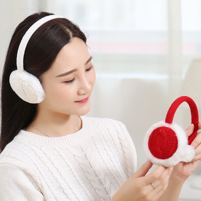 IMPORT Earmuff Rajut Ear warmer wool Earplug Penghangat Kuping Telinga anti dingin bising