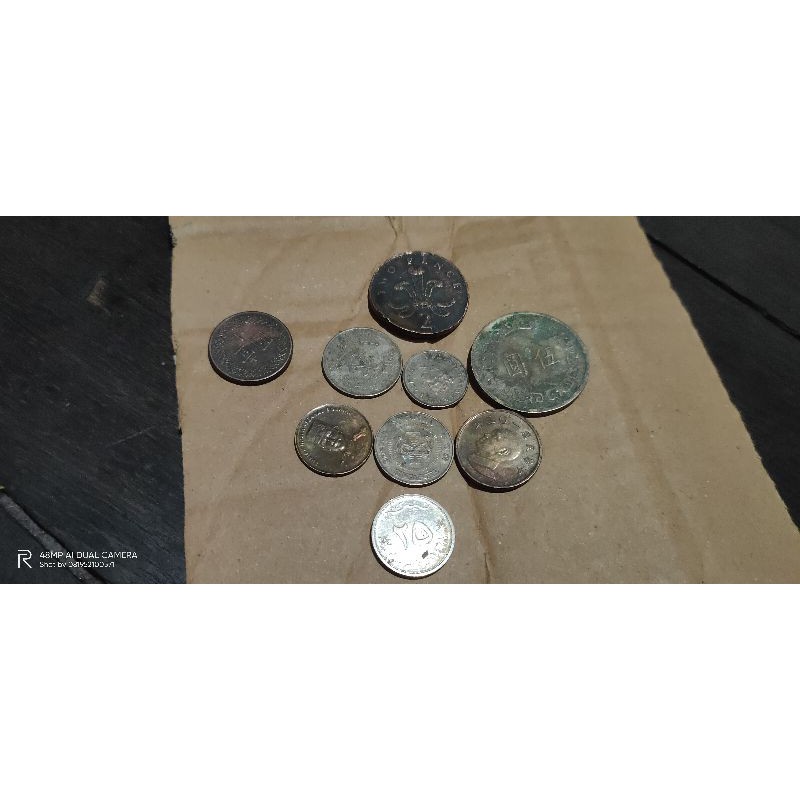 koleksi koin kuno jadul asing campuran luar negeri