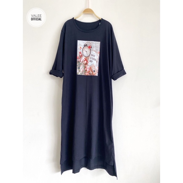 MIDI DRESS KAOS COMBED IMPORT 24s  DRESS WANITA KATUN PREMIUM LONG DRESS LD 120CM ATASAN TUNIK MIDI KOREAN STYLE VINTAGE MINIMALIS LONG TUNIK TERBARU HIJABERS OFFICIAL TUNIK DRESS JUMBO VIRAL 2022