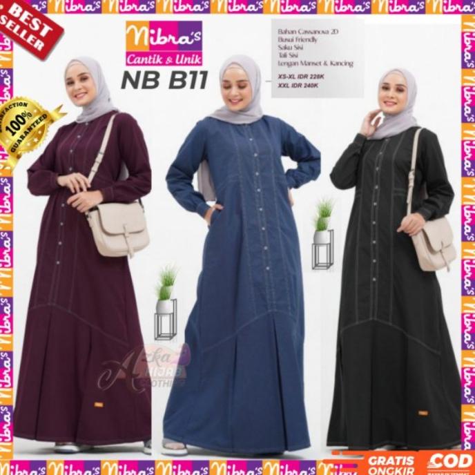 BAJU GAMIS TERBARU 2022 GAMIS NIBRAS NB B11 GAMIS SIMPLE ELEGAN GAMIS DFHBF61662