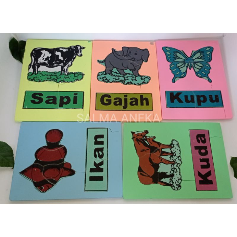 TERMURAH grosir alat peraga edukasi edukatif APE mainan anak TK PAUD puzzle baca hewan