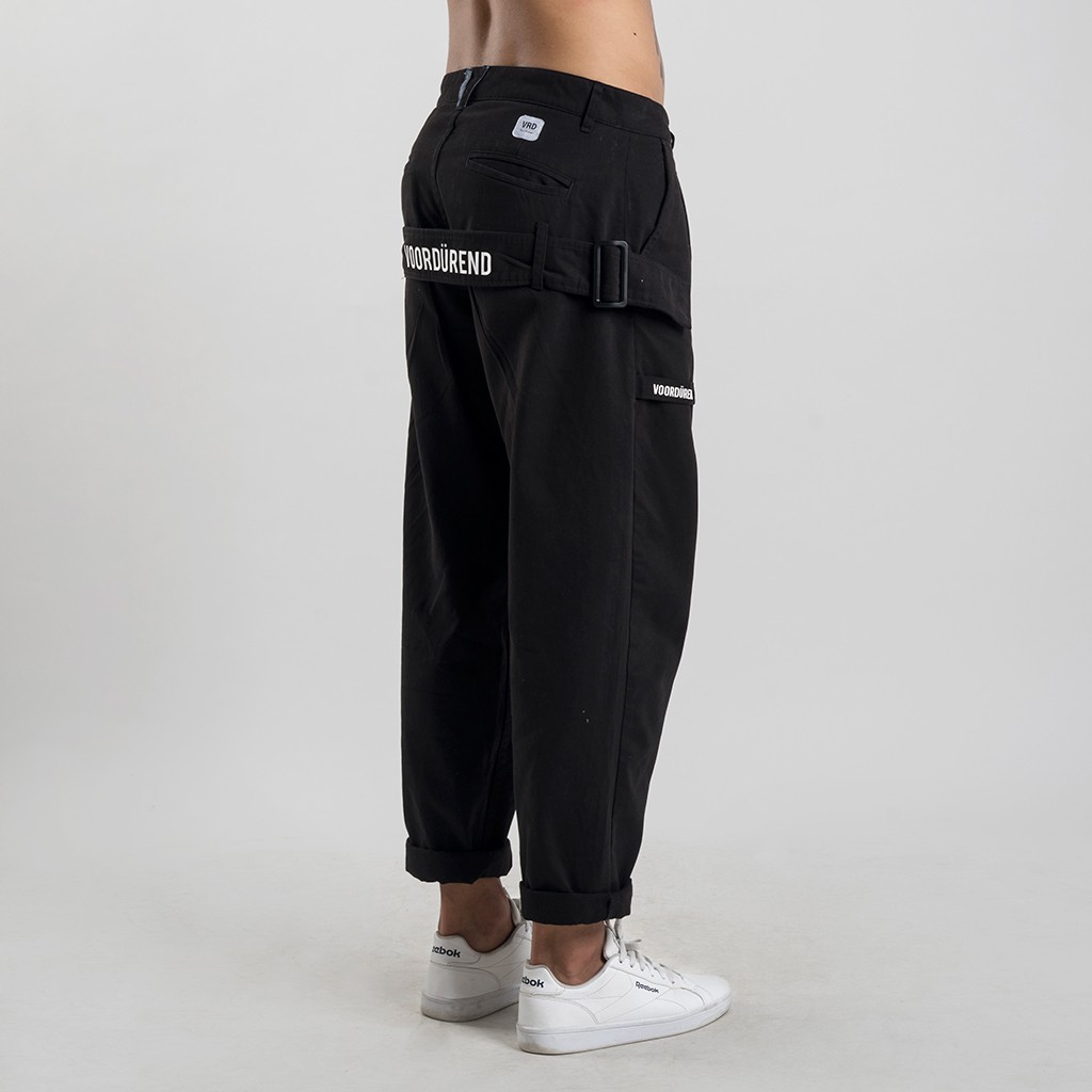 Voordurend Celana Panjang Pria Oversize Umlaut Over Crop Pants Black