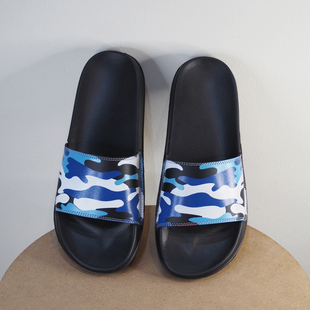 ART CAMO NAVY | Sandal Slide Pria Flip Flop Ringan Slip Slop Sendal Jepit Santai Simple Footwear