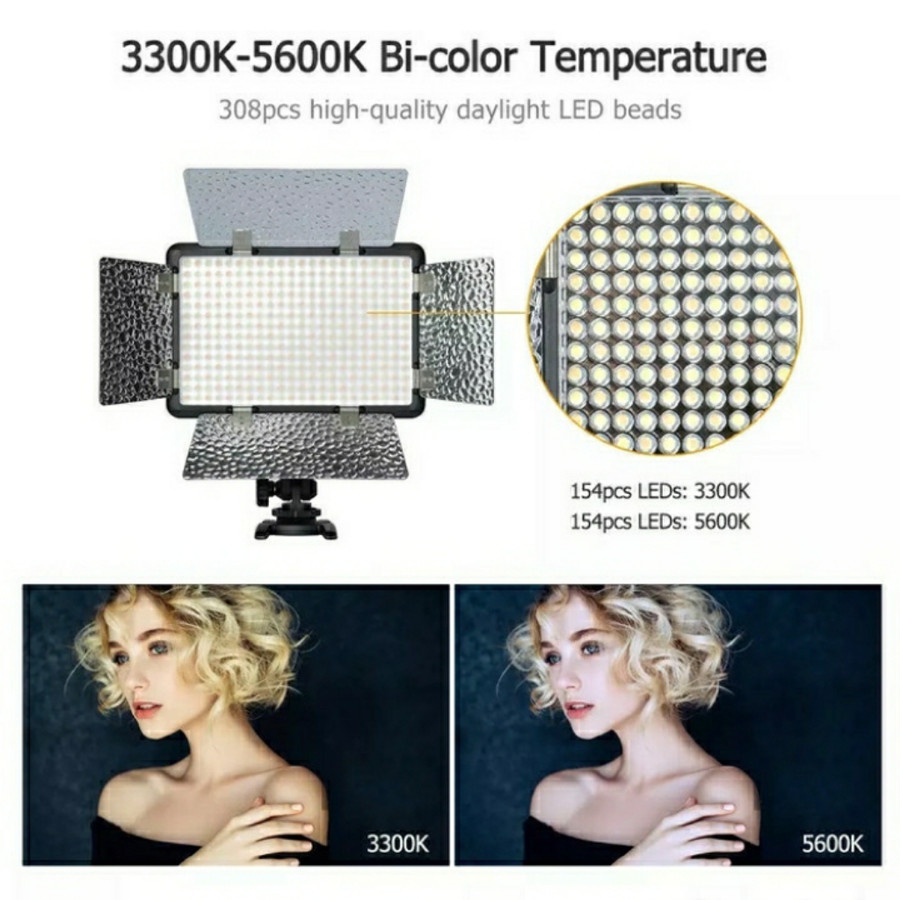 Godox LF308Bi LED Bi-Colour Video Light (3300K-5600K)