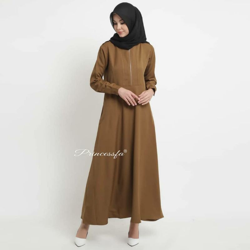 Gamis pemda /gamis hamil /gamis busui / gamis pns resleting depan