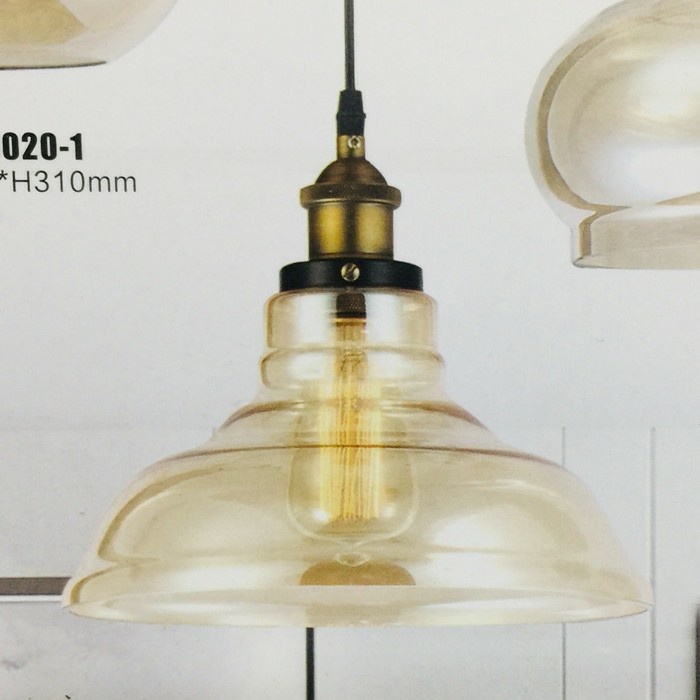 LAMPU GANTUNG HIAS MINIMALIS MODERN KAYU KACA D28 1 LAMPU