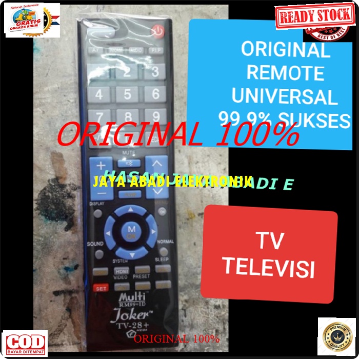 G288 JOKER REMOTE KONTROL TELEVISI BISAA UNTUK SEGALA JENIS TV TABUNG LED DAN BISA UNTUK DIJADIKAN RECEIVER PARABOLA JUGA DLL ELEKTRONIK PRAKTIS DAN MUDAH DIGUNAKAN DAN DI SETTING PAKAI BATERAI AA HARGA TERJANGKAU