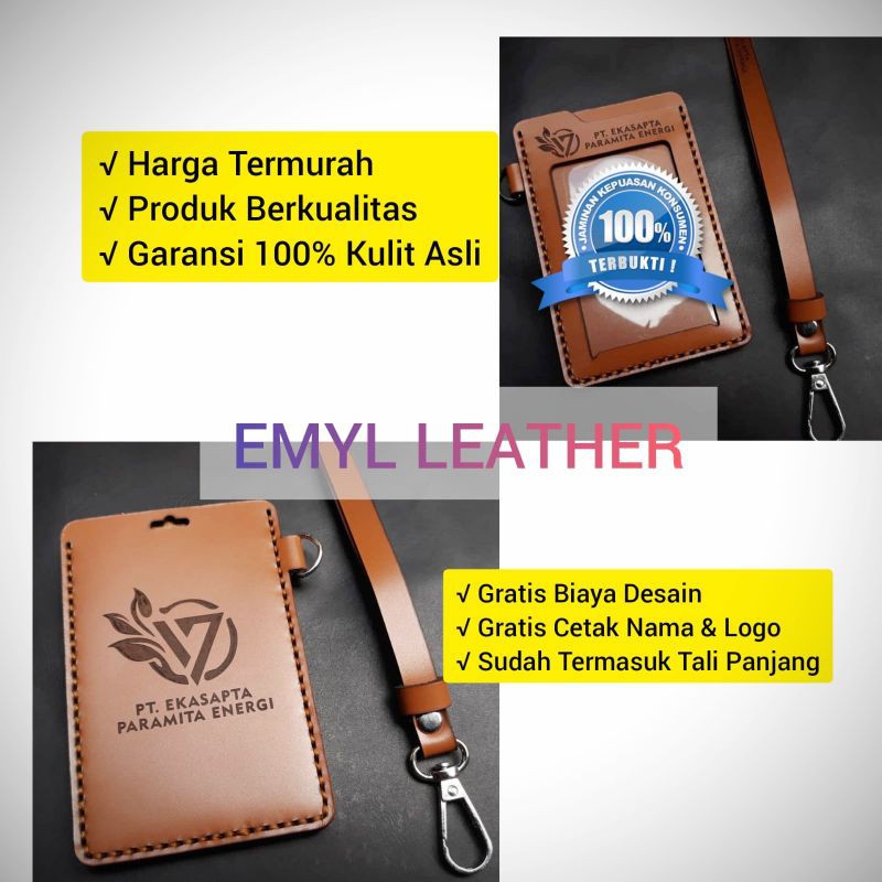 

⭐⭐⭐⭐⭐ NAME TAG KULIT CUSTOM LOGO DAN NAMA, ID CARD HOLDER KULIT, NAME TAG ID, GANTUNGAN ID CARD
