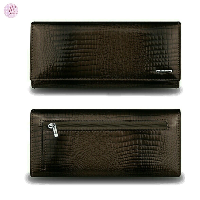 DOMPET WANITA MOTIF KULIT CROCODILE ZIPPER SAMPING FLOP - DOMPET PANJANG KOREAN FASHION WALLET