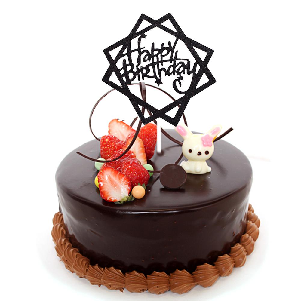 Tk 10Pcs / Pak Topper Kue Tulisan Happy Birthday Warna Gold / Silver Untuk Dekorasi Ulang Tahun