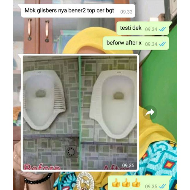 Glisbers Pembersih Kerak Keramik Porselen Lantai 1liter