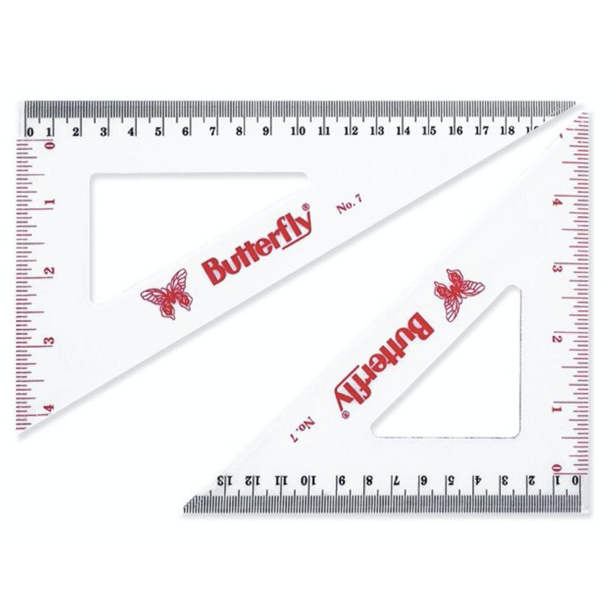 

PENGGARIS SEGITIGA BUTTERFLY SET NO.7 ISI 2 RULER SIKU TRIANGULAR SUDUT MISTAR MAT DESIGN GROSIR
