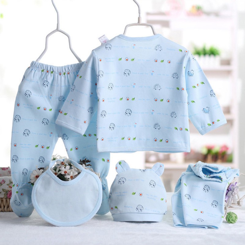 [Paket 5pcs] Perlengkapan Bayi Baru Lahir Baju Newborn Gift Set AQ4248-7