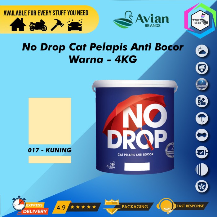 NO DROP 4KG/Galon Cat Pelapis Anti Bocor - 017 Kuning