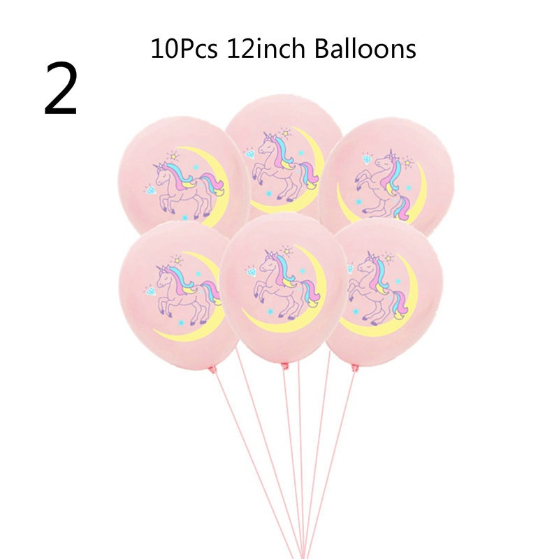 10Pcs 12inch Unicorn Party Decoration Pink Latex Confetti Balloons