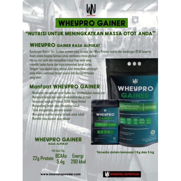 WN WHEYPRO GAINER 1 kg rasa alpukat/avocado