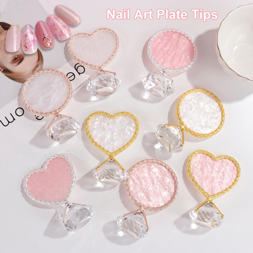 Top Nail Art Palette Manicure tool Rak Pajangan Pondasi Kuku Palsu Pencampuran Tips Piring Nail Art