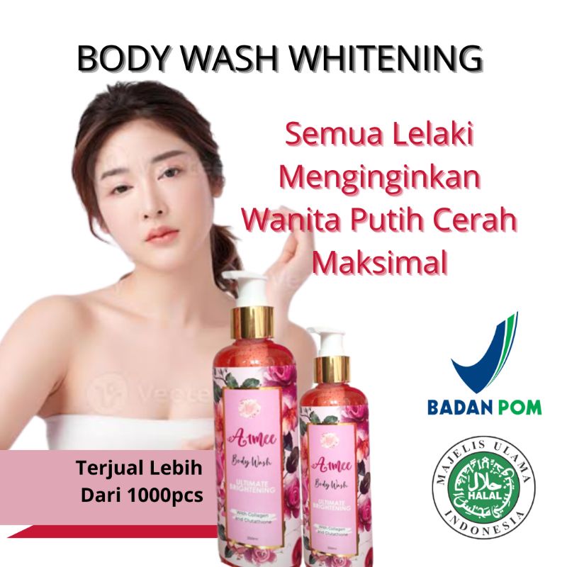 Sabun Pemutih Badan Body Wash whitening  Brightening Sabun Mandi White Milk gluta Collagen Soap Cair
