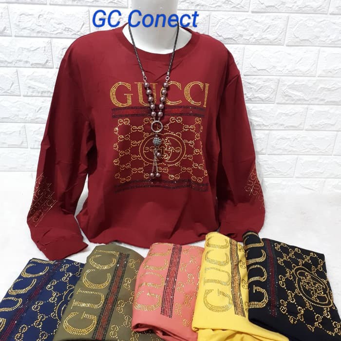 Kaos Wanita Big Size Jumbo Lengan Panjang Import GC Conect XXL Tiffany