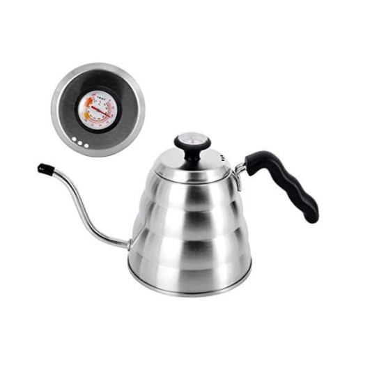 Kettle / Teko stainless steel leher angsa + termometer suhu