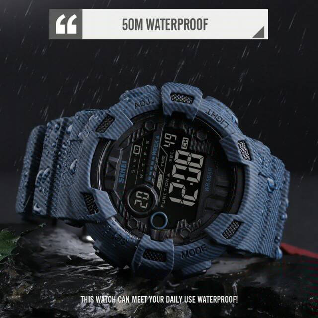 Jam SKMEI 1472 digital denim original WR