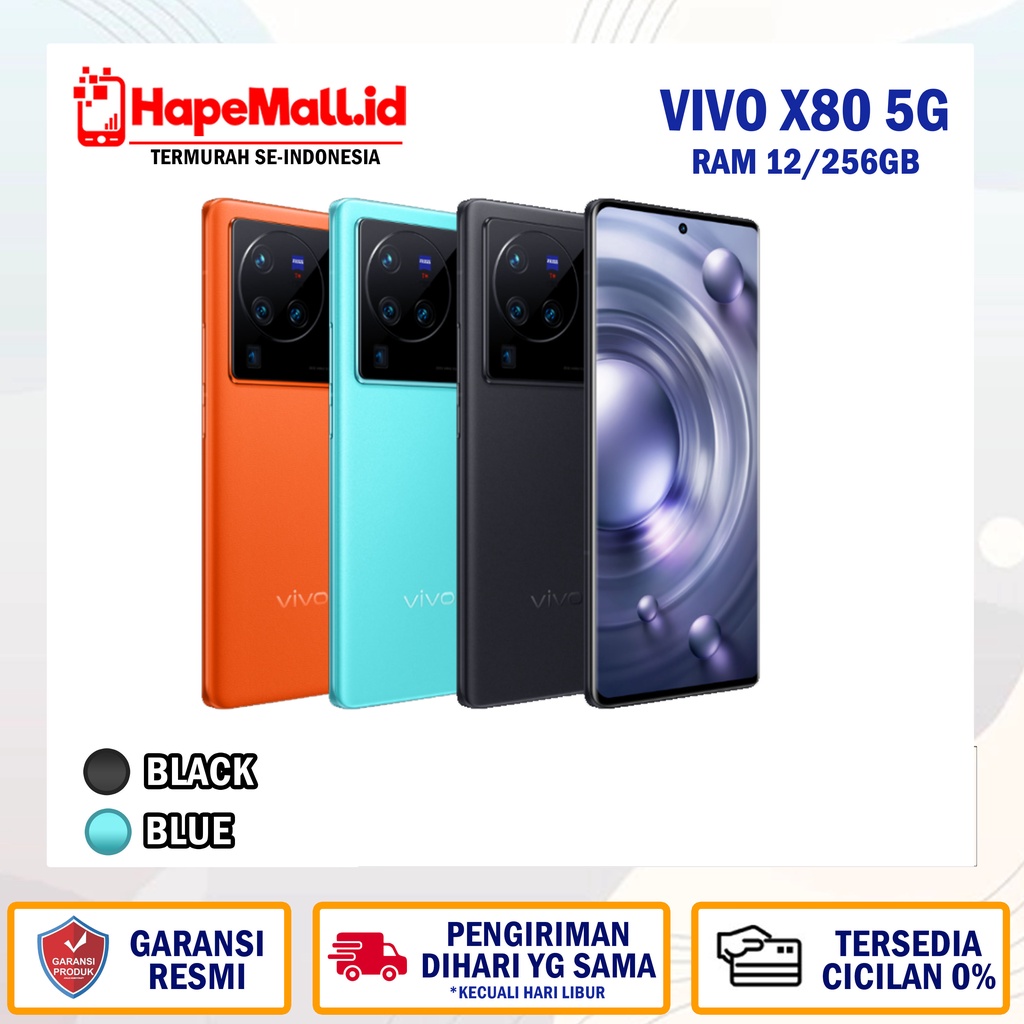 VIVO X80 5G RAM 12/256 GB GARANSI RESMI VIVO TERMURAH