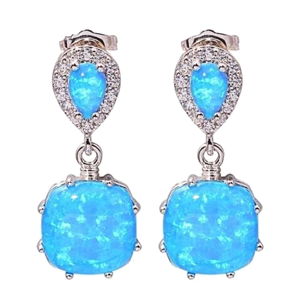 Hu Hu Hu Hu Hu Alat Bantu Pasang Kacamata♡ Anting Tusuk Gantung Wanita Hias Opal Api Untuk Pesta