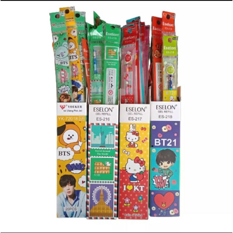 Obral Pulpen Gel Bunga Unik Bisa Berubah Warna Pilih Motif-Refill Tinta