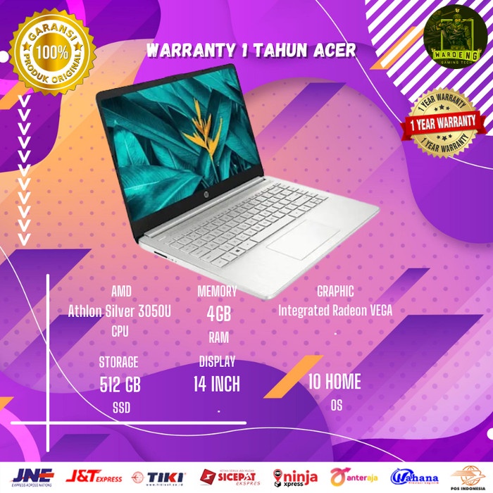 Laptop Gaming Hp Athlon Silver 3050u 4gb Ssd 512gb