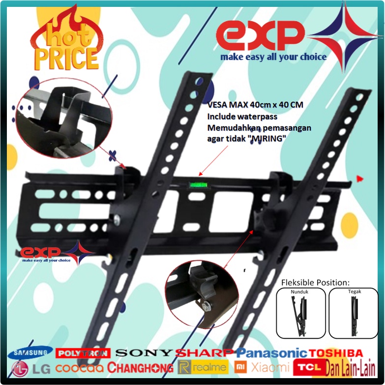 Garansi cocok!!! Bracket TV universal 42&quot; s/d 55&quot; Waterpas adjustable position-20