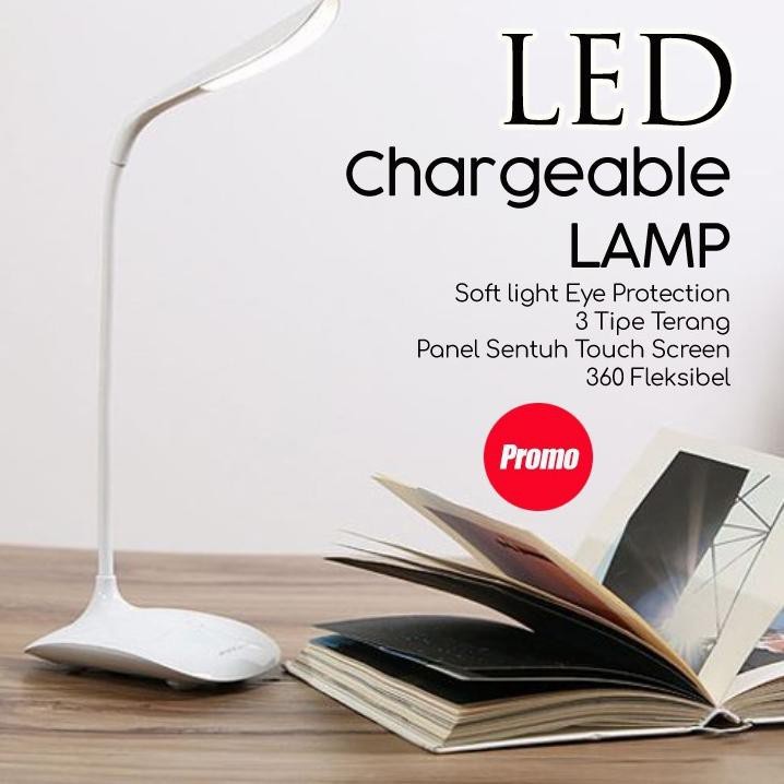 Lampu Meja belajar HT-1 Baca LED Touch Lampu Meja Belajar Fleksibel Desk Lamp Led flexible lampu portable usb Rechargeable